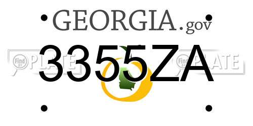 3355ZA Georgia License Plate