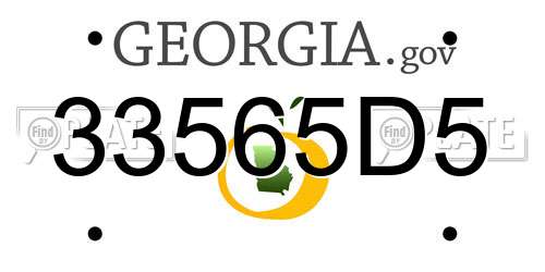33565D5 Georgia License Plate