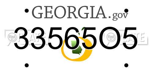33565O5 Georgia License Plate
