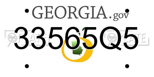 33565Q5 Georgia License Plate