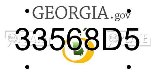 33568D5 Georgia License Plate