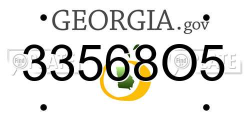 33568O5 Georgia License Plate