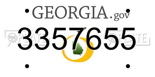 3357655 Georgia License Plate