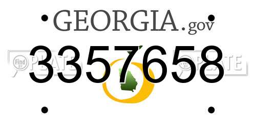 3357658 Georgia License Plate