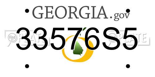 33576S5 Georgia License Plate
