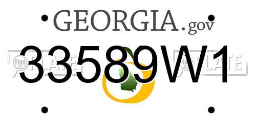 33589W1 Georgia License Plate