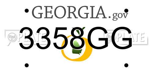 3358GG Georgia License Plate