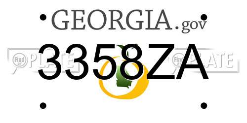3358ZA Georgia License Plate