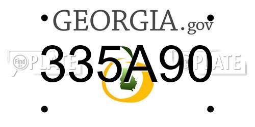 335A90 Georgia License Plate
