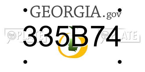 335B74 Georgia License Plate