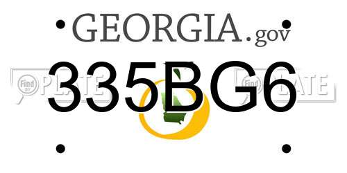335BG6 Georgia License Plate