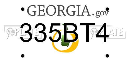 335BT4 Georgia License Plate