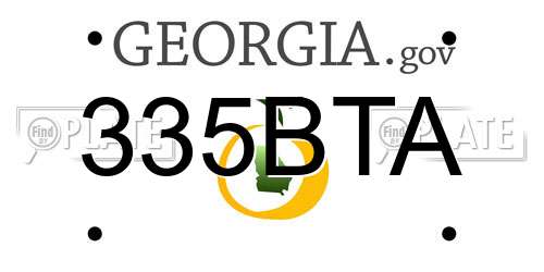 335BTA Georgia License Plate