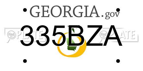 335BZA Georgia License Plate