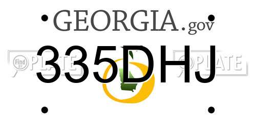 335DHJ Georgia License Plate