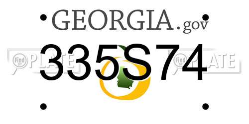 335S74 Georgia License Plate