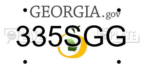 335SGG Georgia License Plate