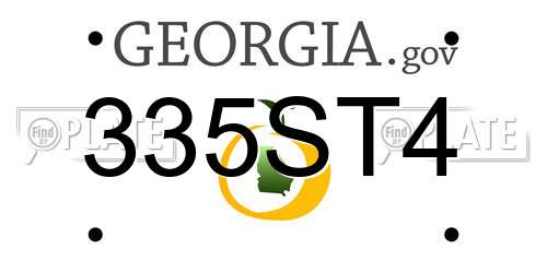 335ST4 Georgia License Plate