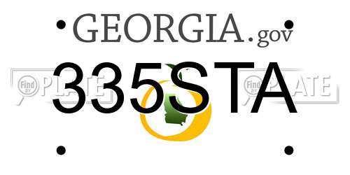 335STA Georgia License Plate