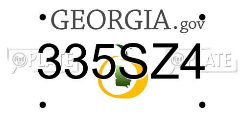 335SZ4 Georgia License Plate
