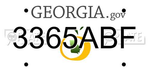 3365ABF Georgia License Plate