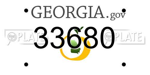 33680 Georgia License Plate