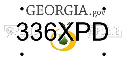 336XPD Georgia License Plate