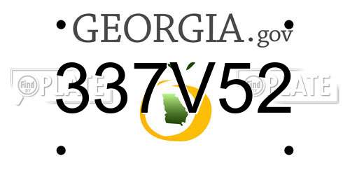 337V52 Georgia License Plate