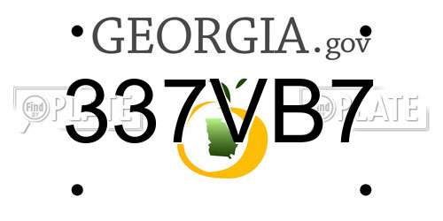 337VB7 Georgia License Plate
