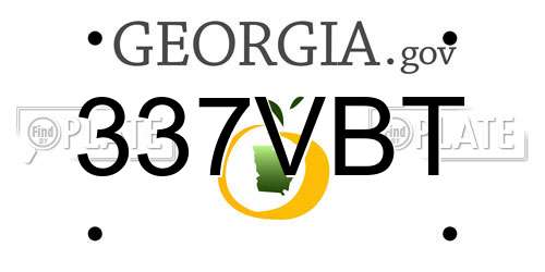 337VBT Georgia License Plate