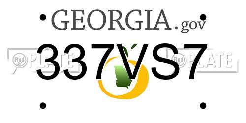 337VS7 Georgia License Plate