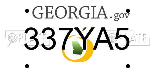 337YA5 Georgia License Plate
