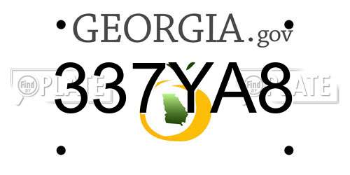 337YA8 Georgia License Plate