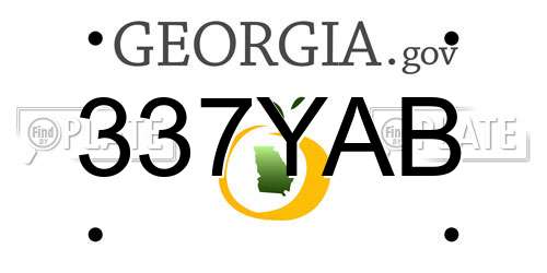 337YAB Georgia License Plate