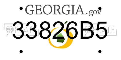 33826B5 Georgia License Plate