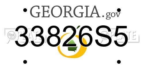 33826S5 Georgia License Plate