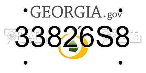 33826S8 Georgia License Plate