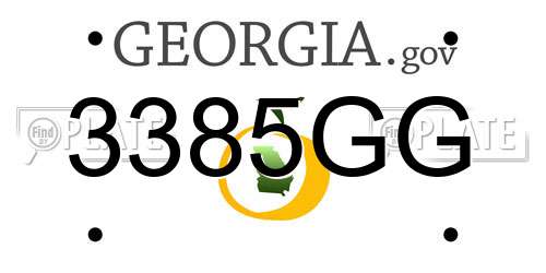 3385GG Georgia License Plate