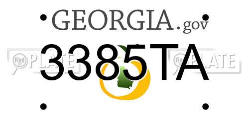 3385TA Georgia License Plate