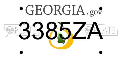 3385ZA Georgia License Plate