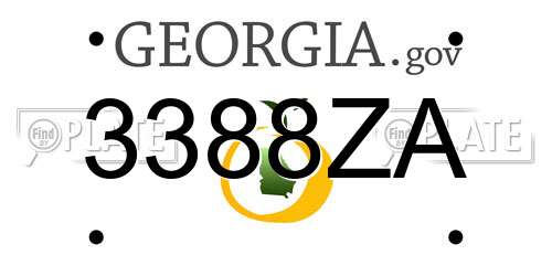3388ZA Georgia License Plate