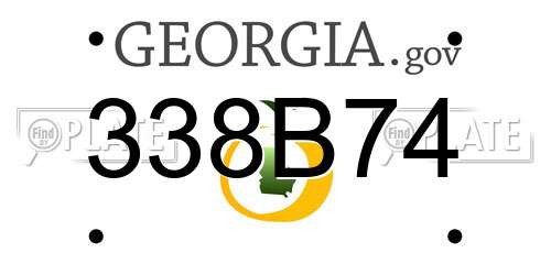 338B74 Georgia License Plate