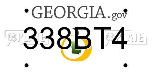338BT4 Georgia License Plate