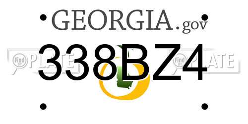 338BZ4 Georgia License Plate