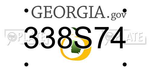 338S74 Georgia License Plate