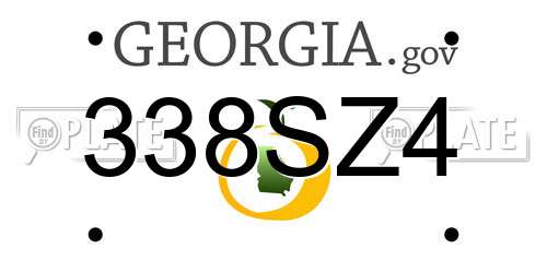 338SZ4 Georgia License Plate