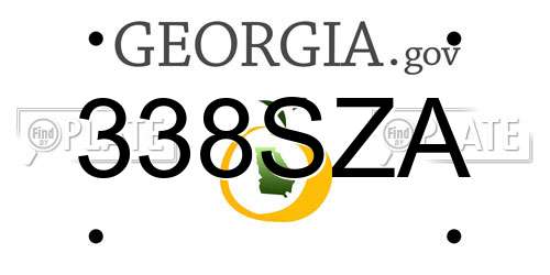 338SZA Georgia License Plate