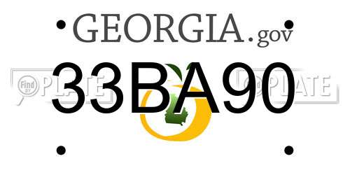 33BA90 Georgia License Plate