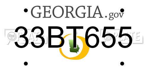 33BT655 Georgia License Plate