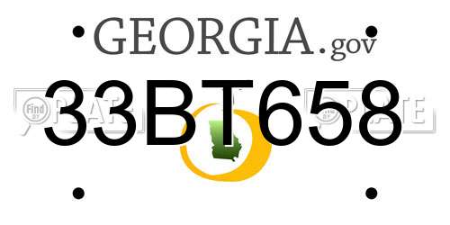 33BT658 Georgia License Plate
